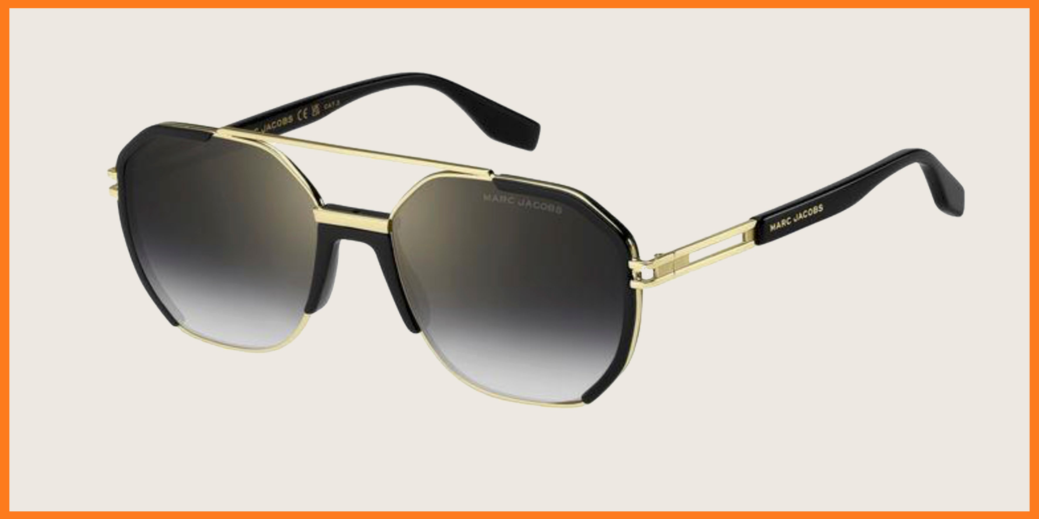 Lunettes de soleil Marc Jacobs noir & doré – forme géométrique à verres dégradés