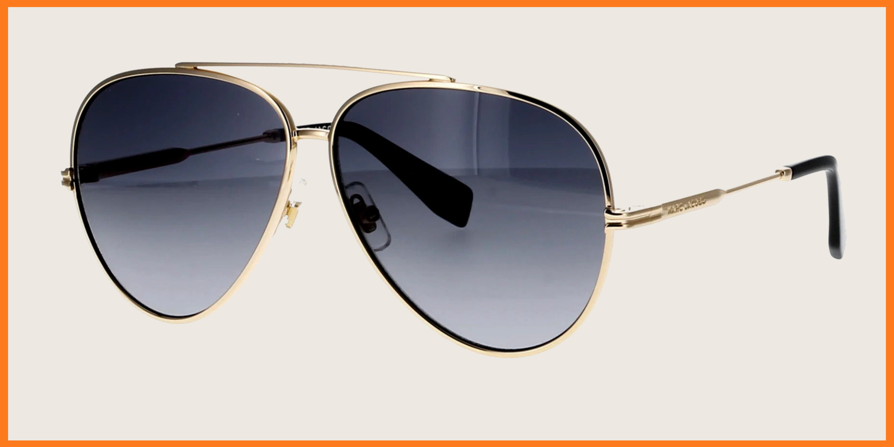 Lunettes de soleil Marc Jacobs aviateur doré – verres bleu gris dégradés