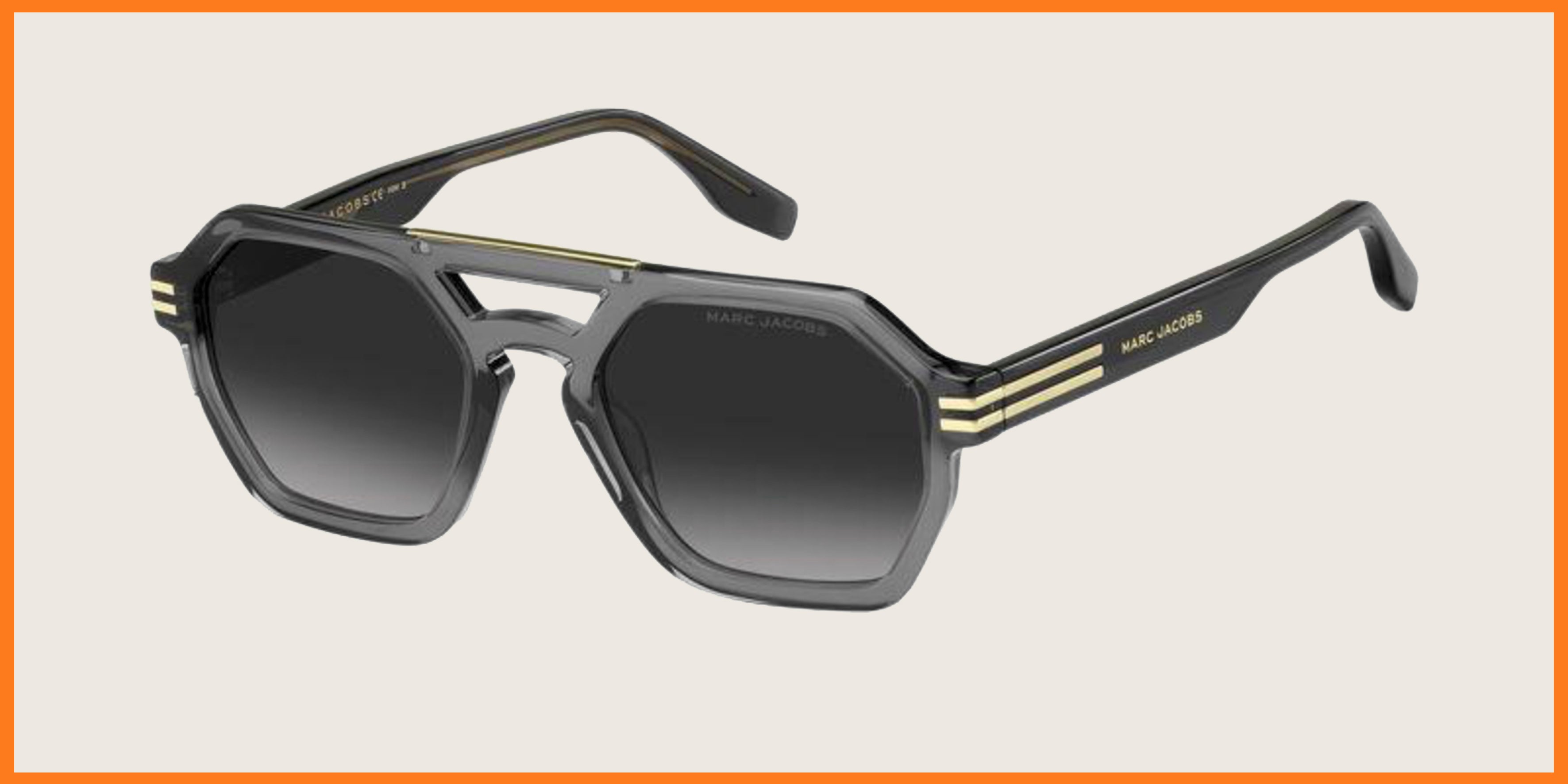 Lunettes de soleil Marc Jacobs noires graphiques – verres gris dégradés