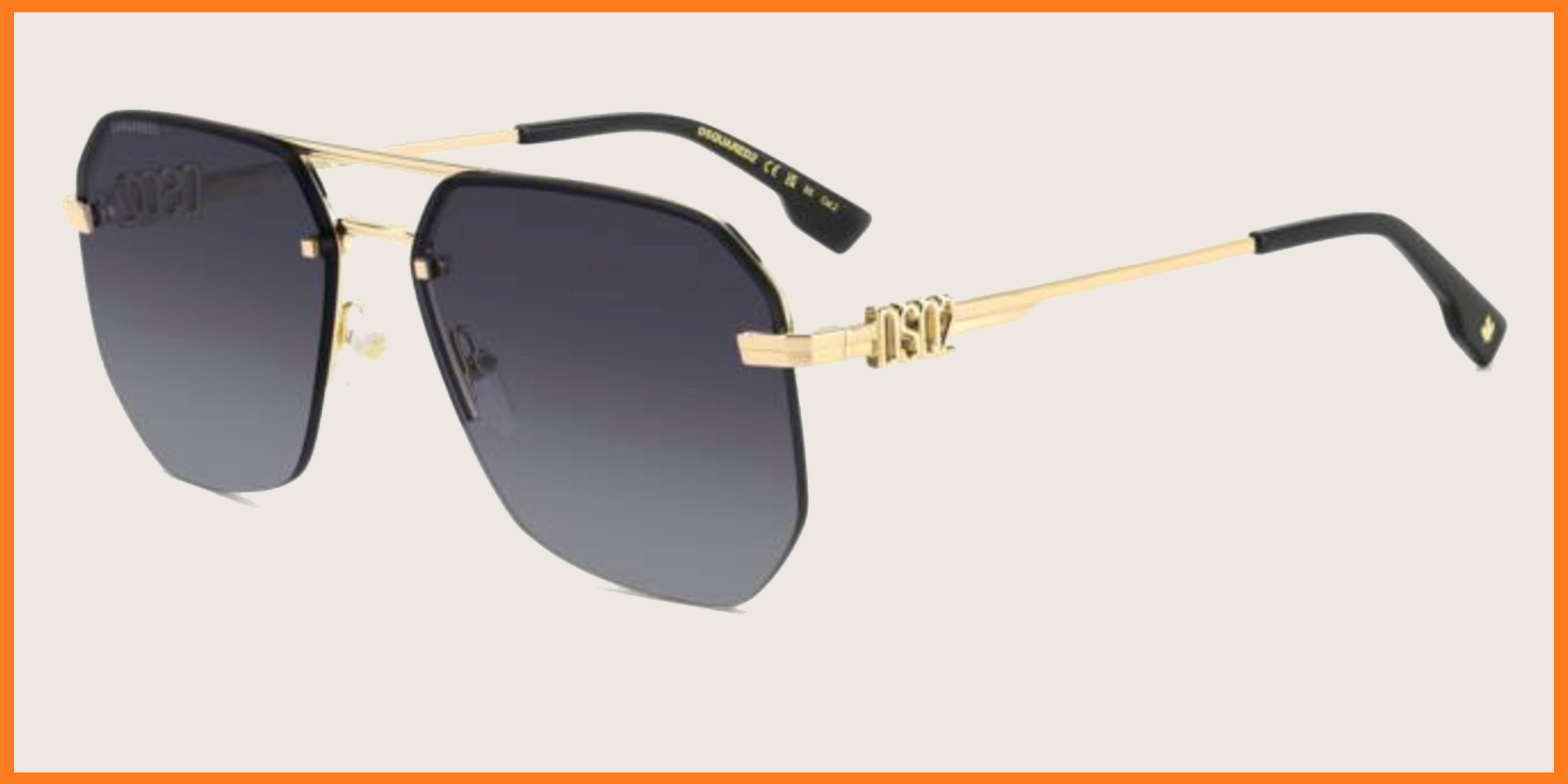 Lunettes de soleil Dsquared2 dorées – verres gris dégradés DSQ2