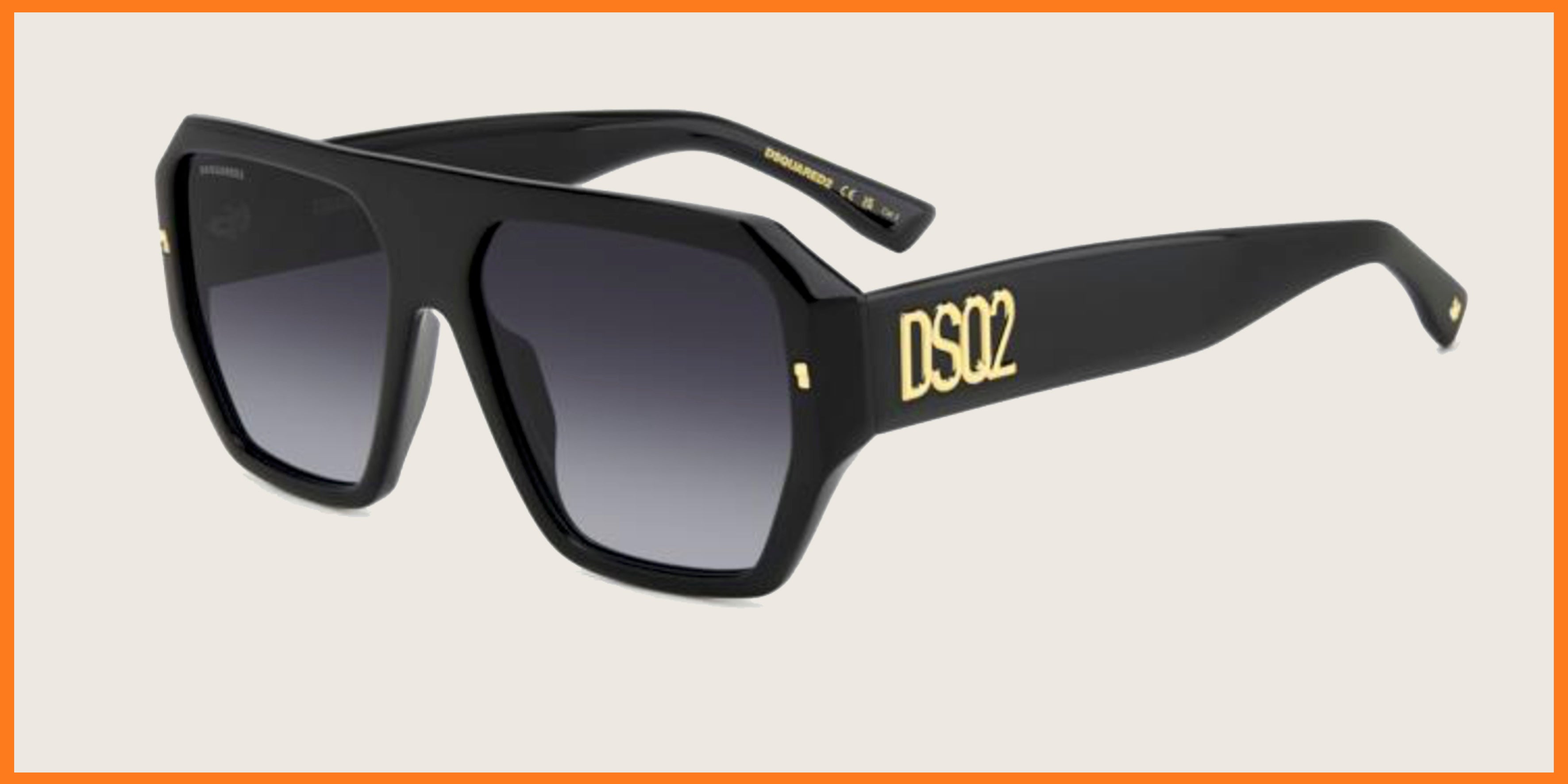 Lunettes de soleil Dsquared2 noires – logo DSQ2 doré