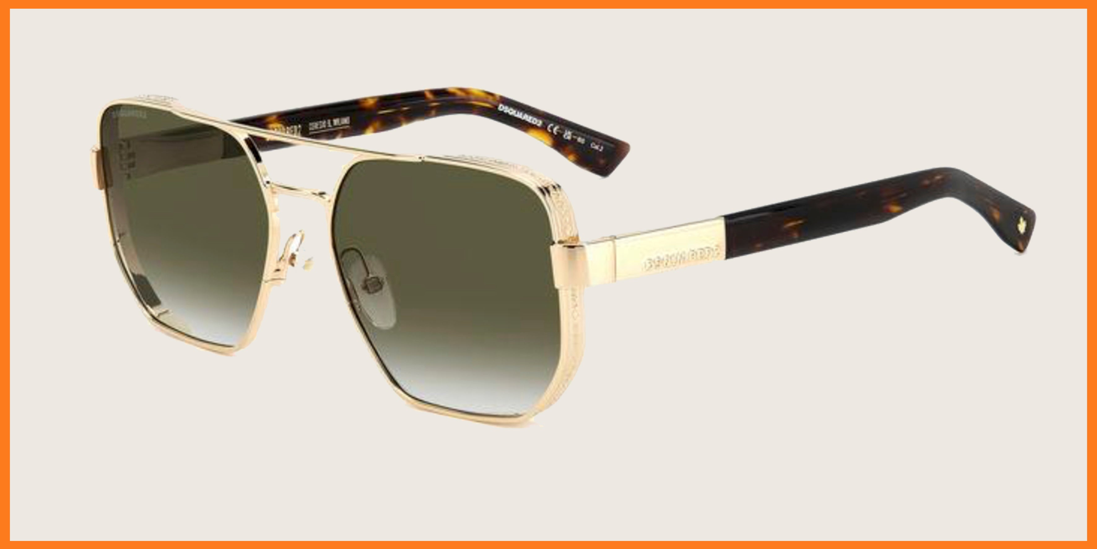 Lunettes de soleil Dsquared2 dorées & écaille – verres verts dégradés
