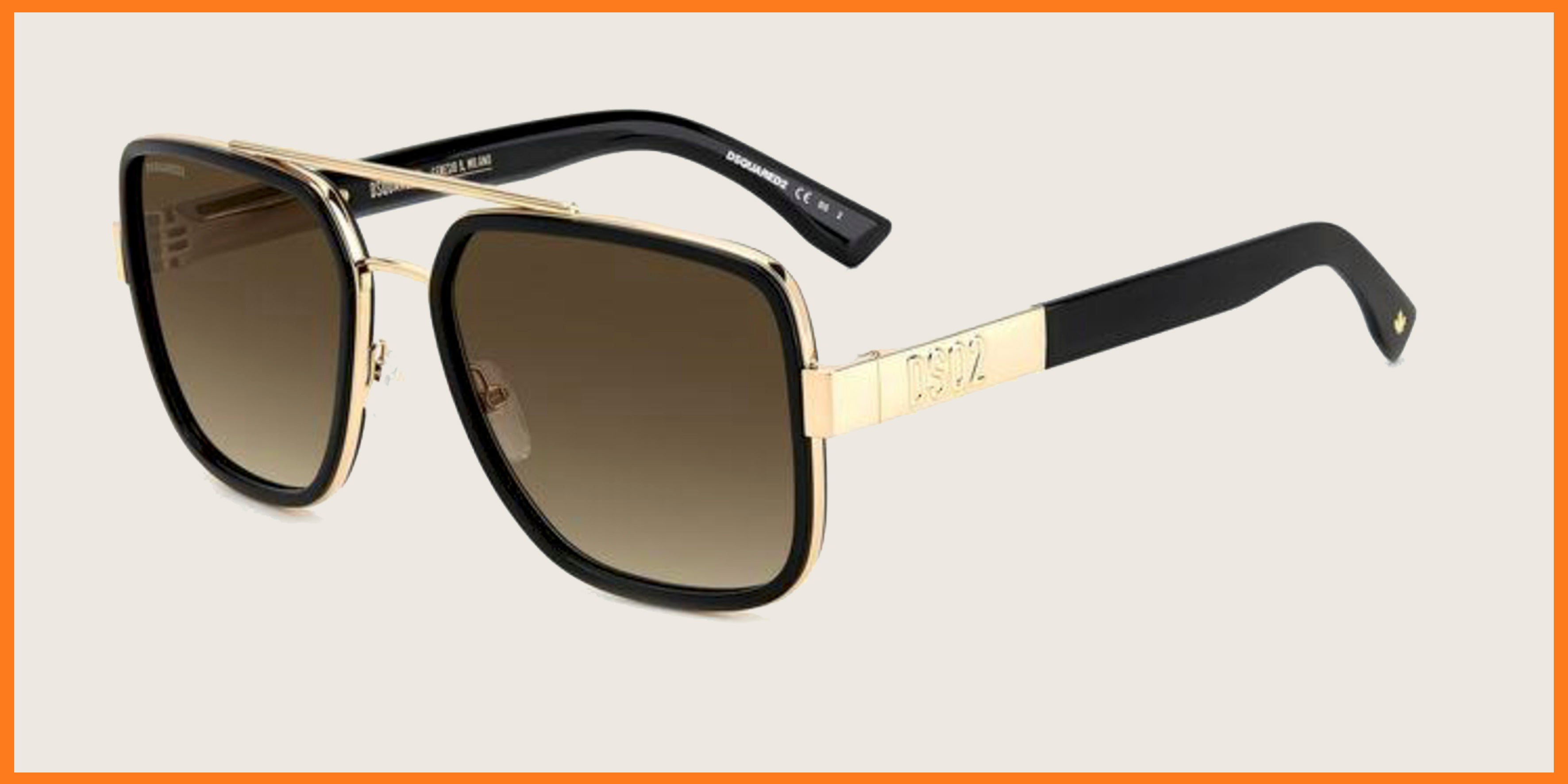Lunettes de soleil Dsquared2 noir et doré – verres bruns dégradés