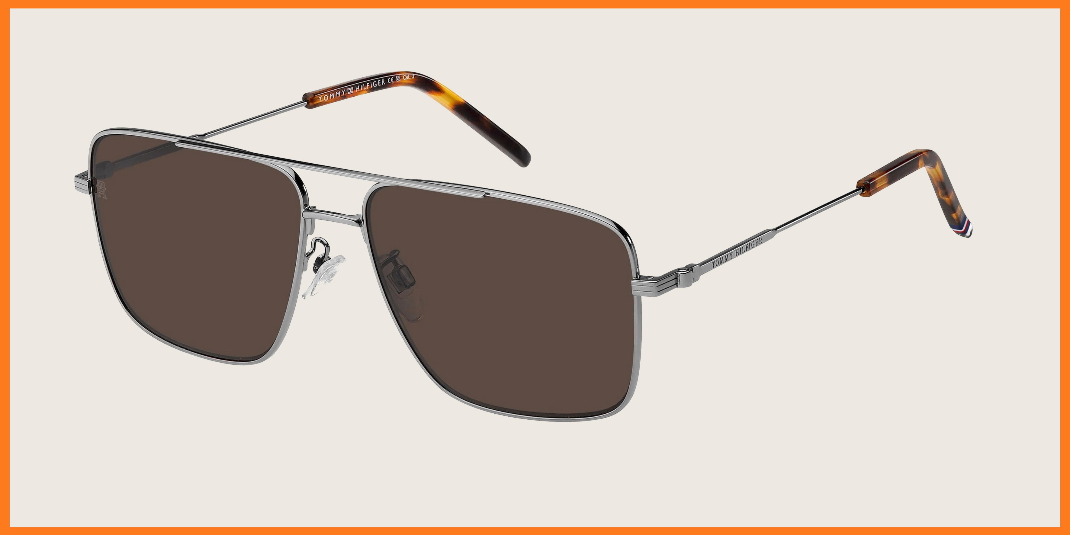 Lunettes de soleil Tommy Hilfiger métal argenté – verres bruns