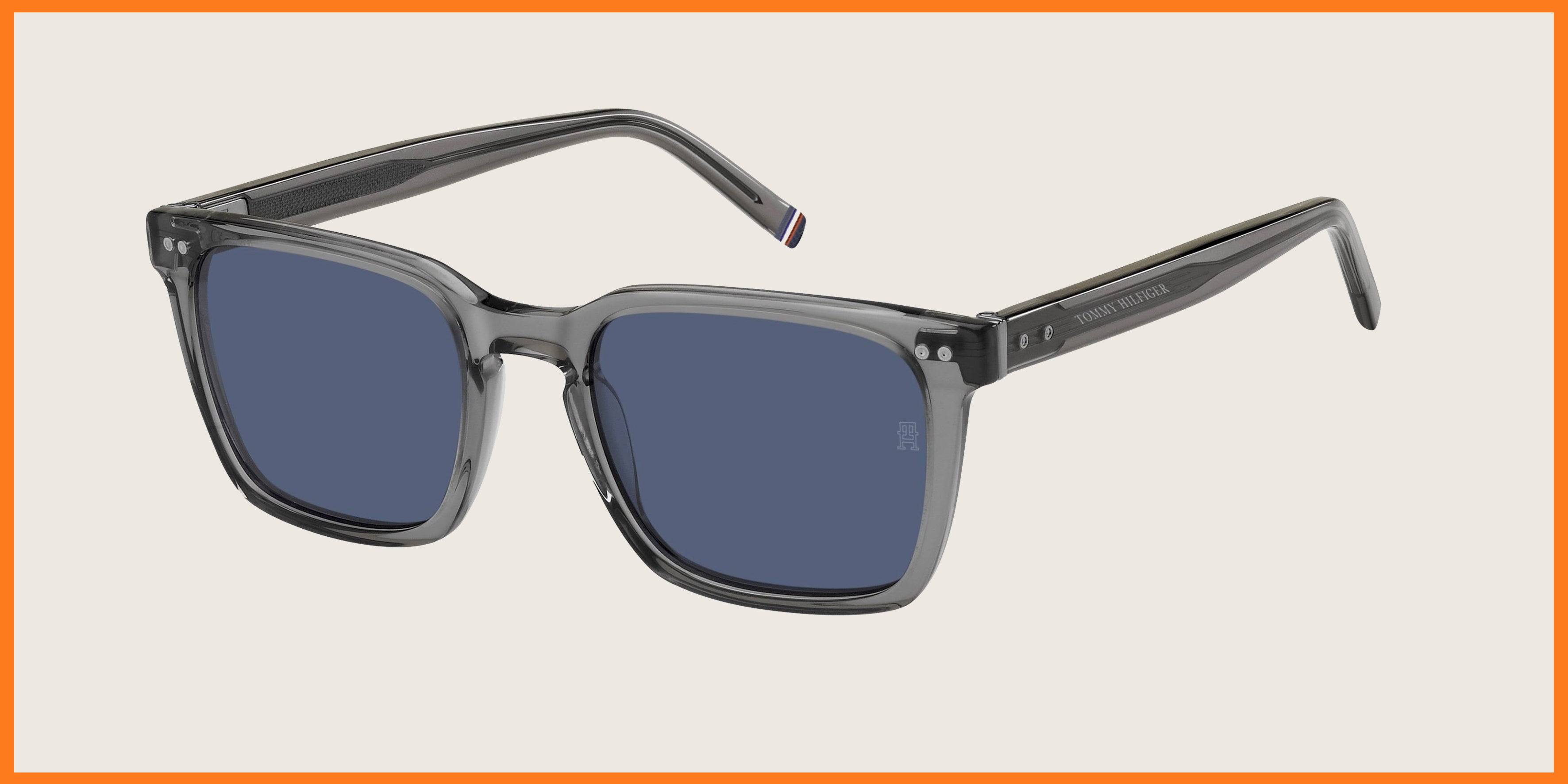 Lunettes de soleil Tommy Hilfiger gris fumé – monture rectangulaire