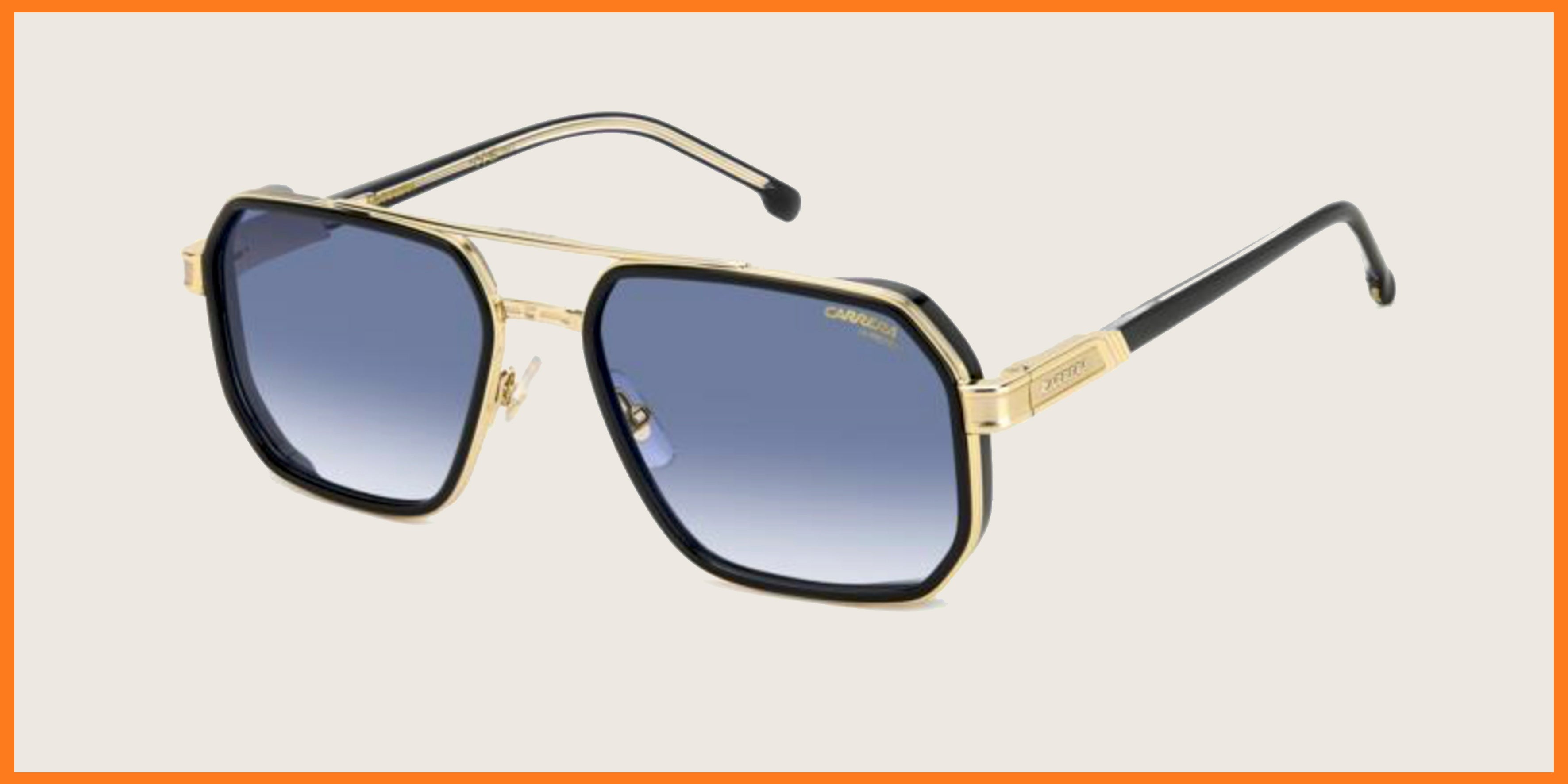 Carrera 1069/S Lunettes de soleil homme dorées et noires à verres bleus dégradés