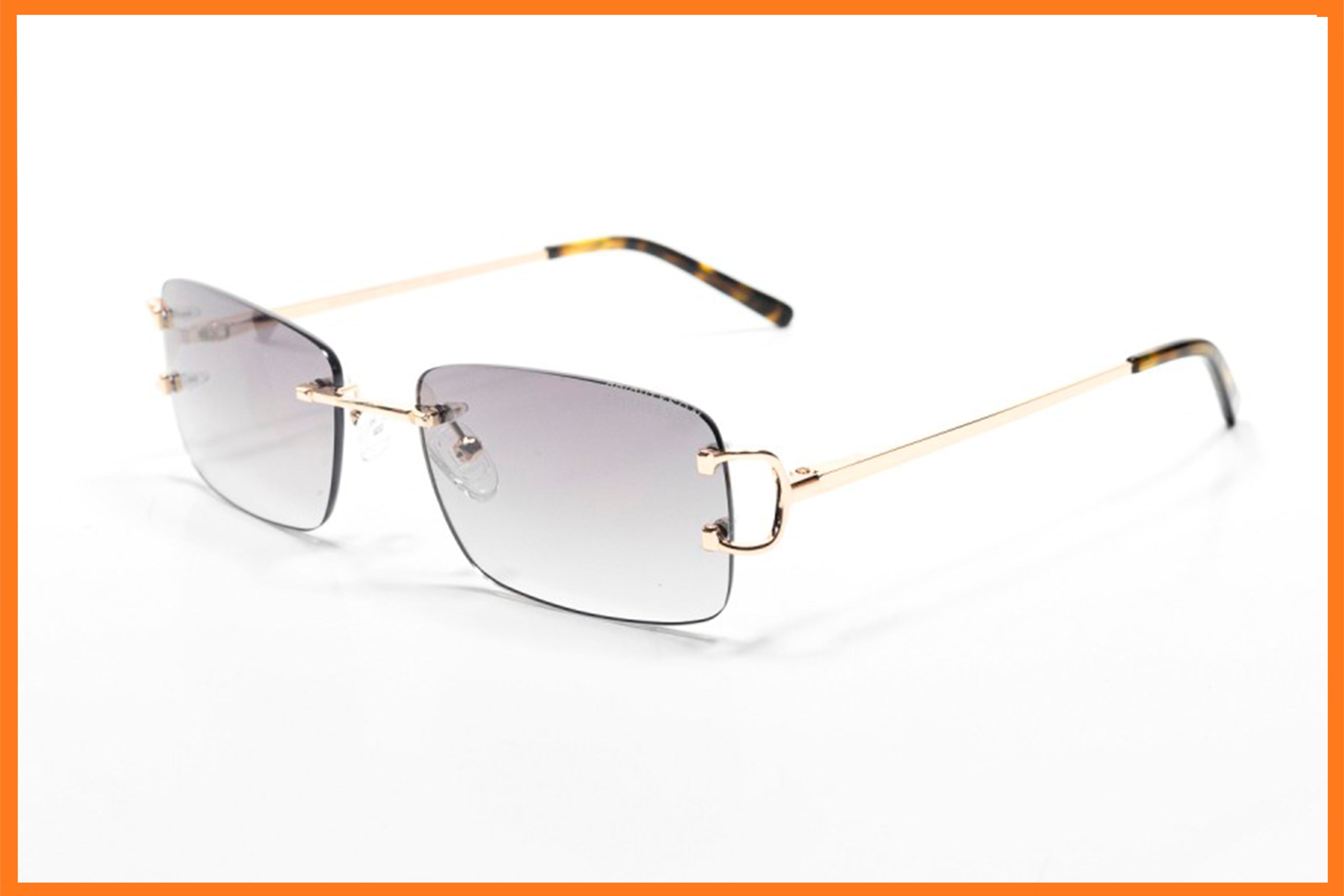 Bright & Son Percées Gris Dégradé Monture Dorée Élégante & Ultra Légère