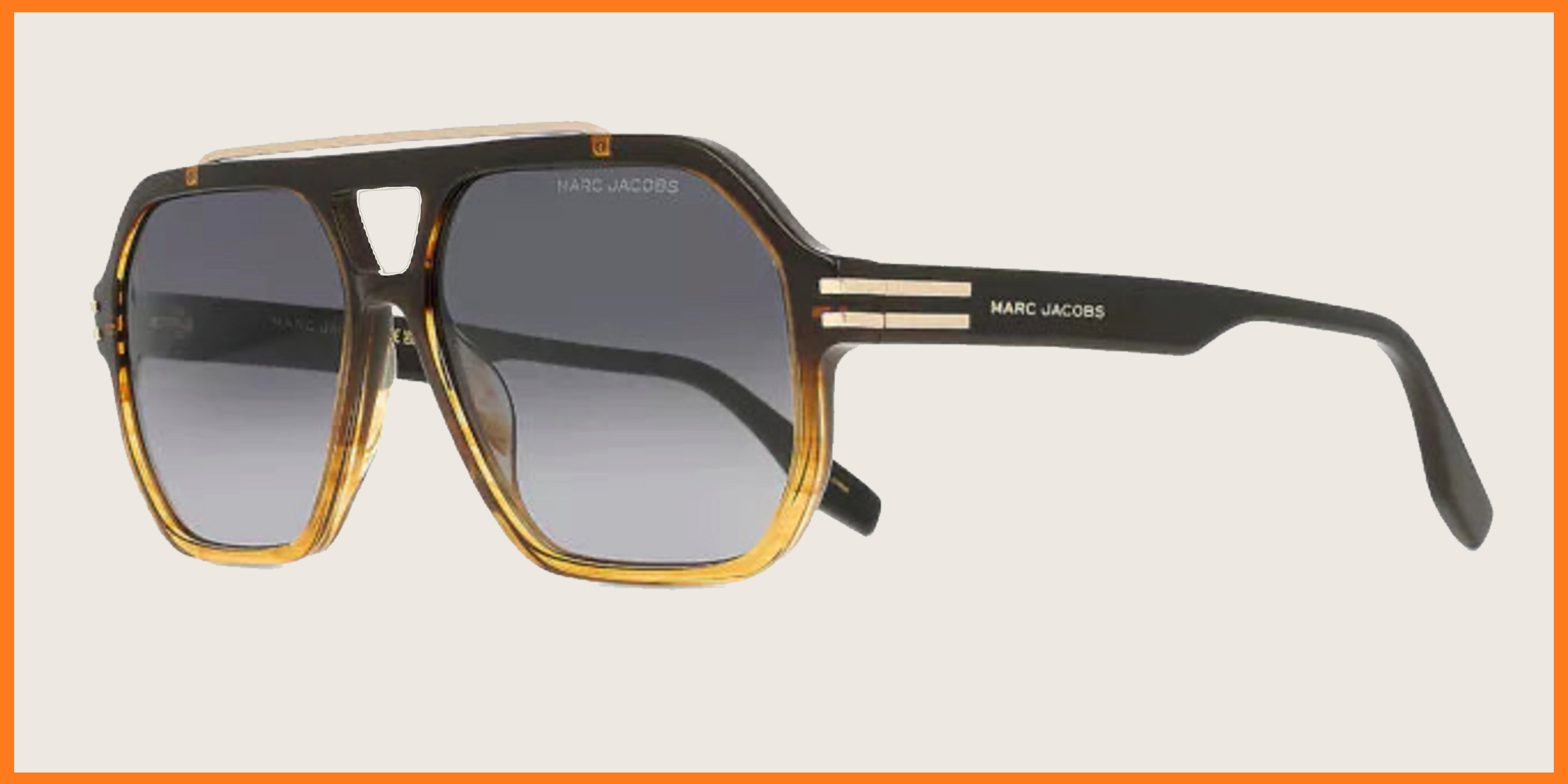 Lunettes de soleil Marc Jacobs noir & havane – pont droit rétro