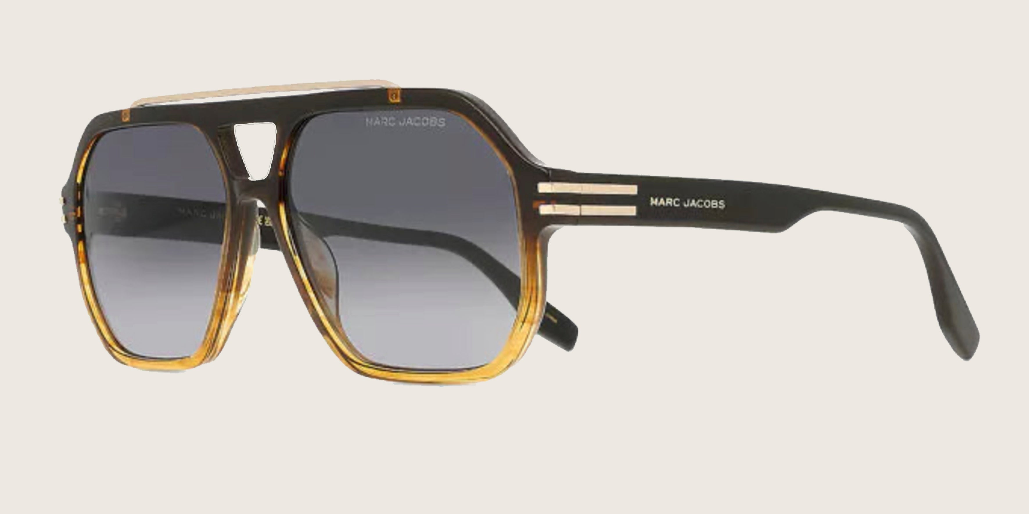 Lunettes de soleil Marc Jacobs noir & havane – pont droit rétro