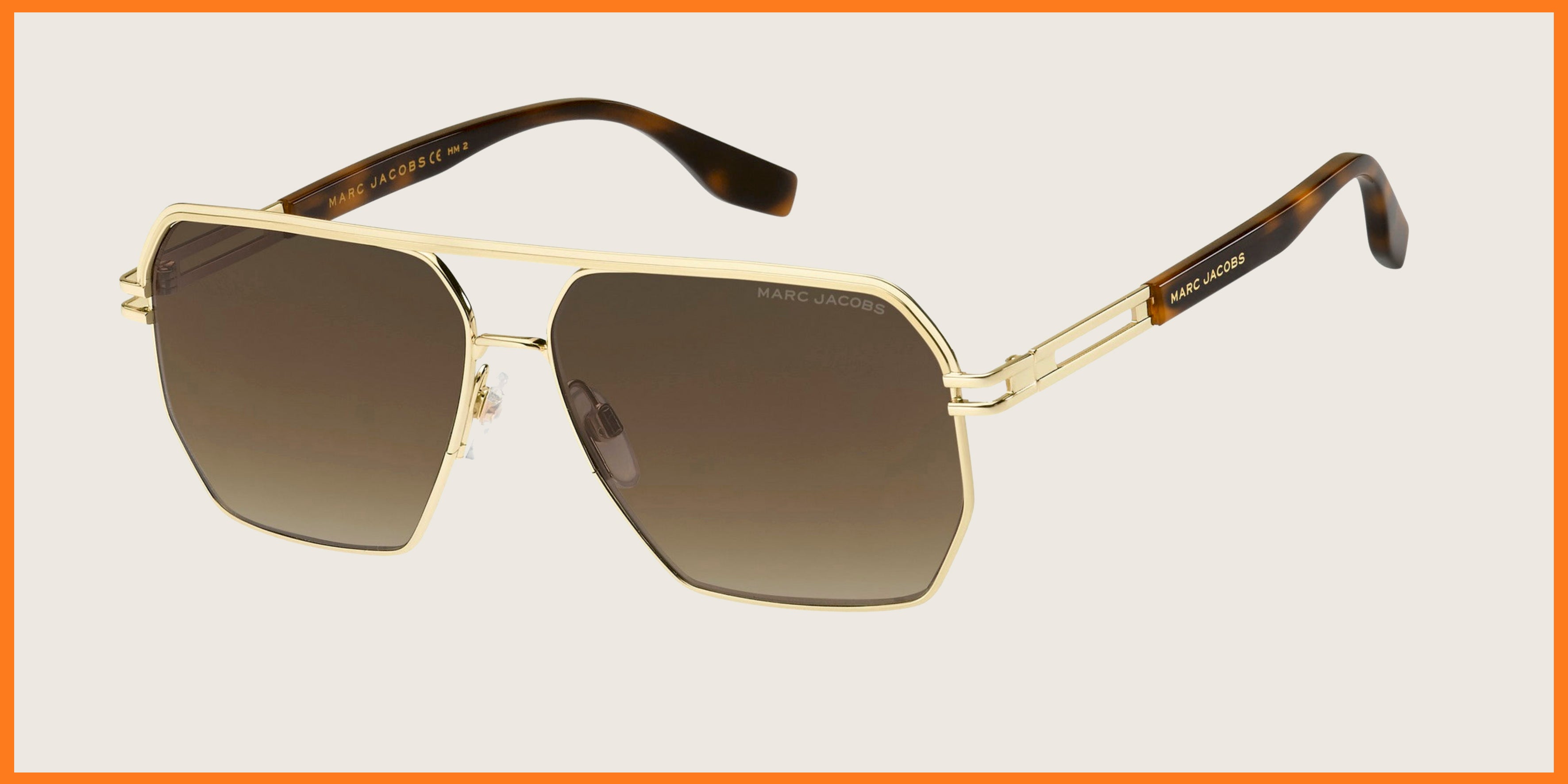 Lunettes de soleil Marc Jacobs dorées – branches écaille & verres bruns