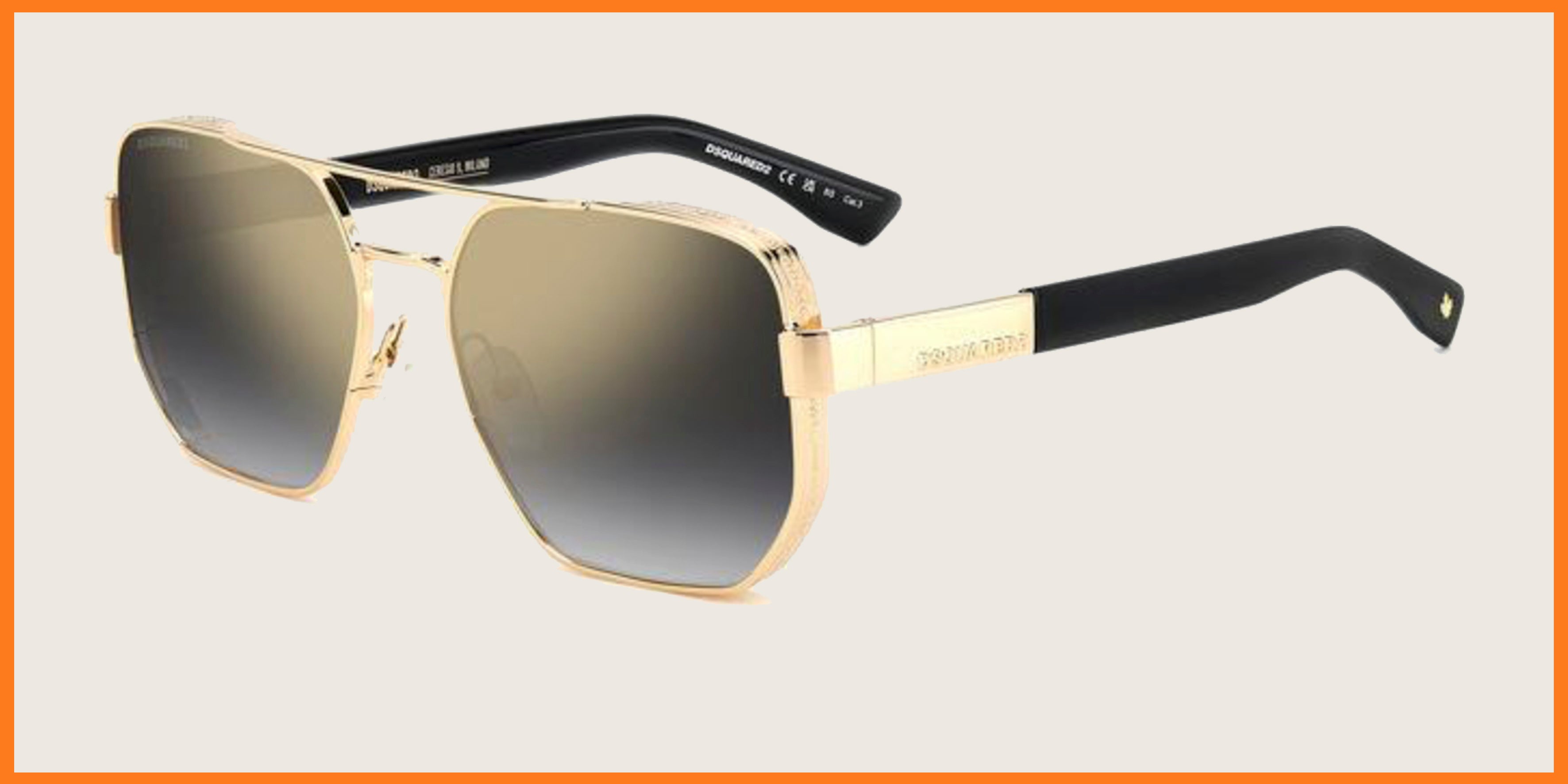 Lunettes de soleil Dsquared2 dorées & noires – verres dégradés