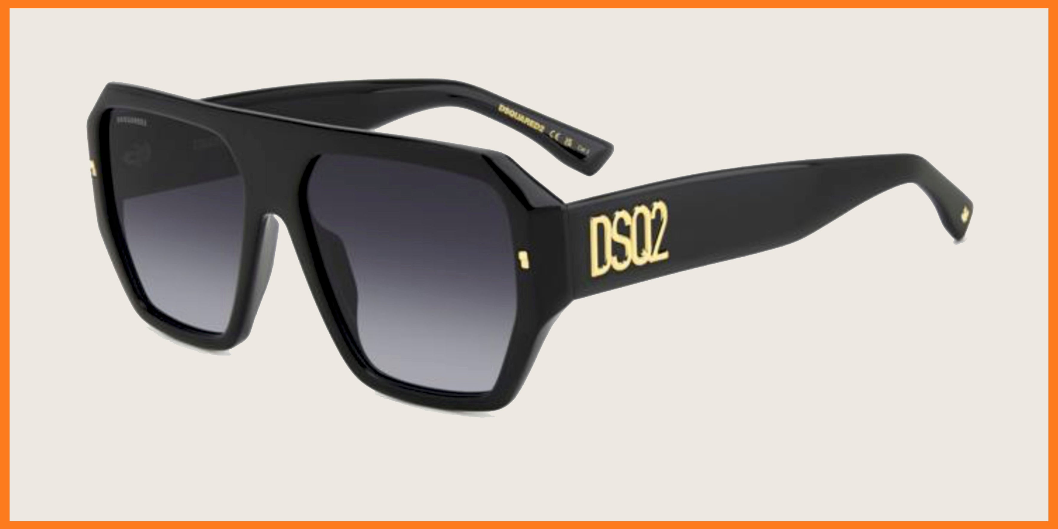 Lunettes de soleil Dsquared2 ICON noires – monture épaisse