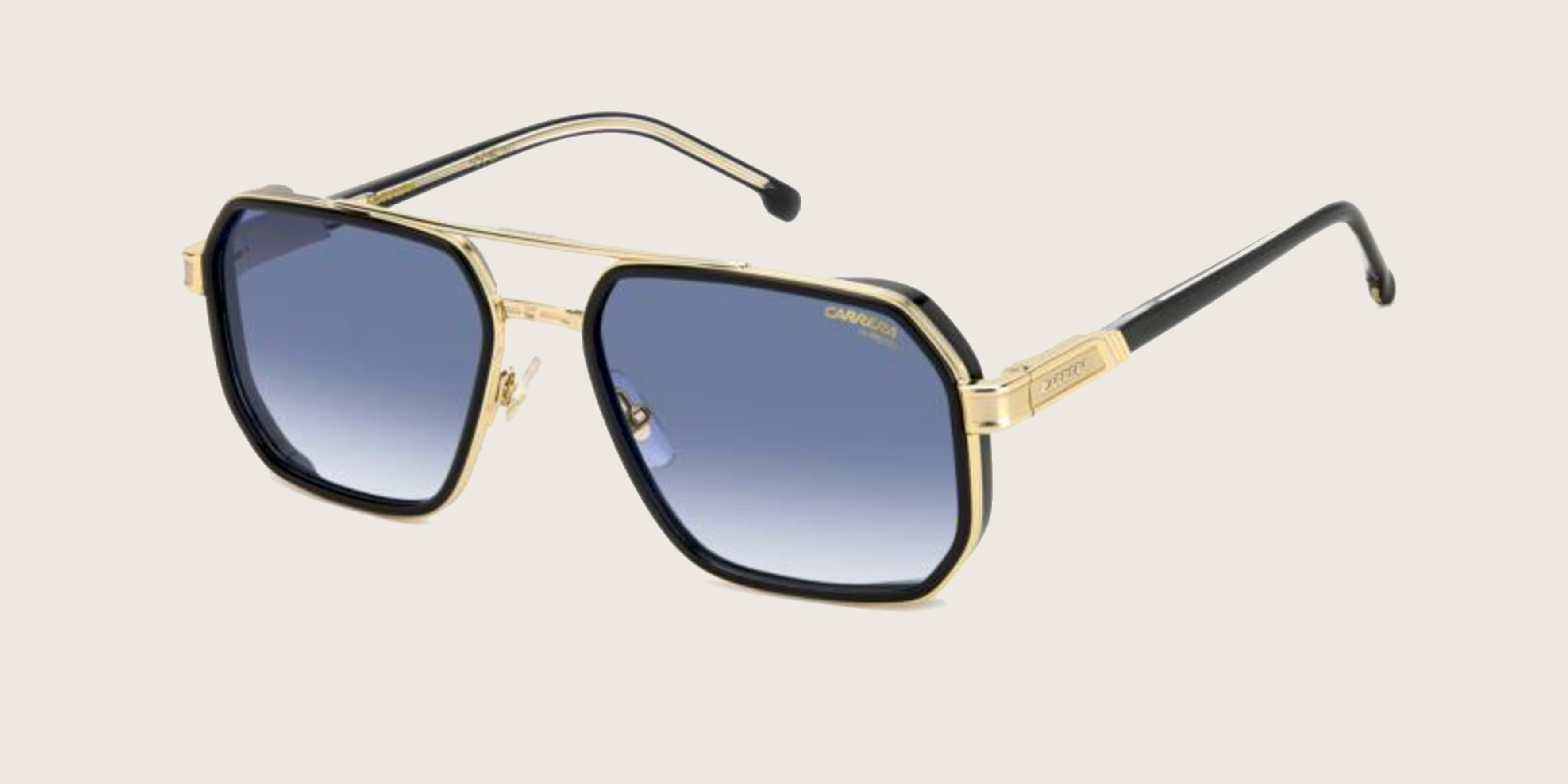 Carrera 1069/S Lunettes de soleil homme dorées et noires à verres bleus dégradés