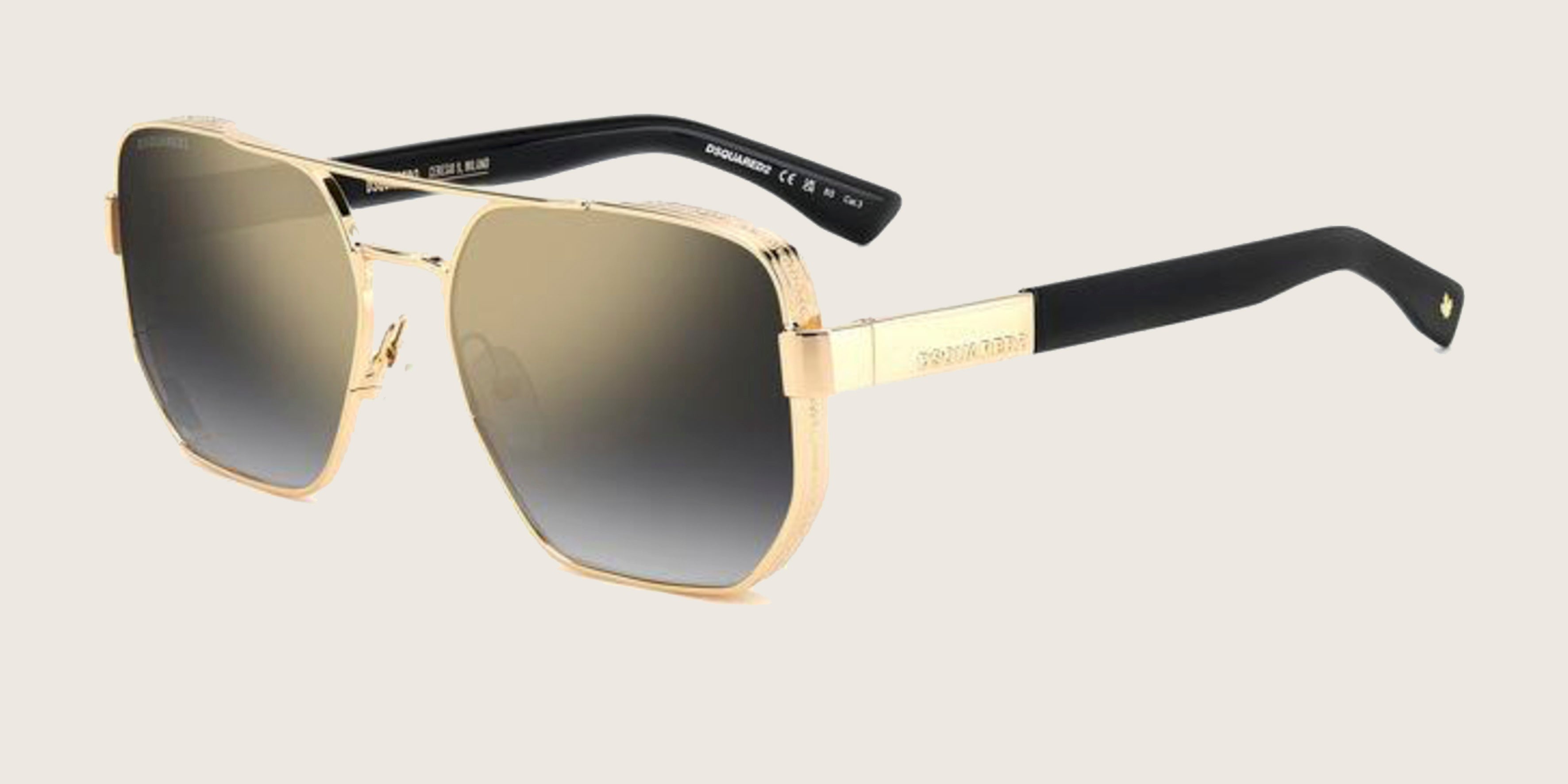 Lunettes de soleil Dsquared2 dorées & noires – verres dégradés