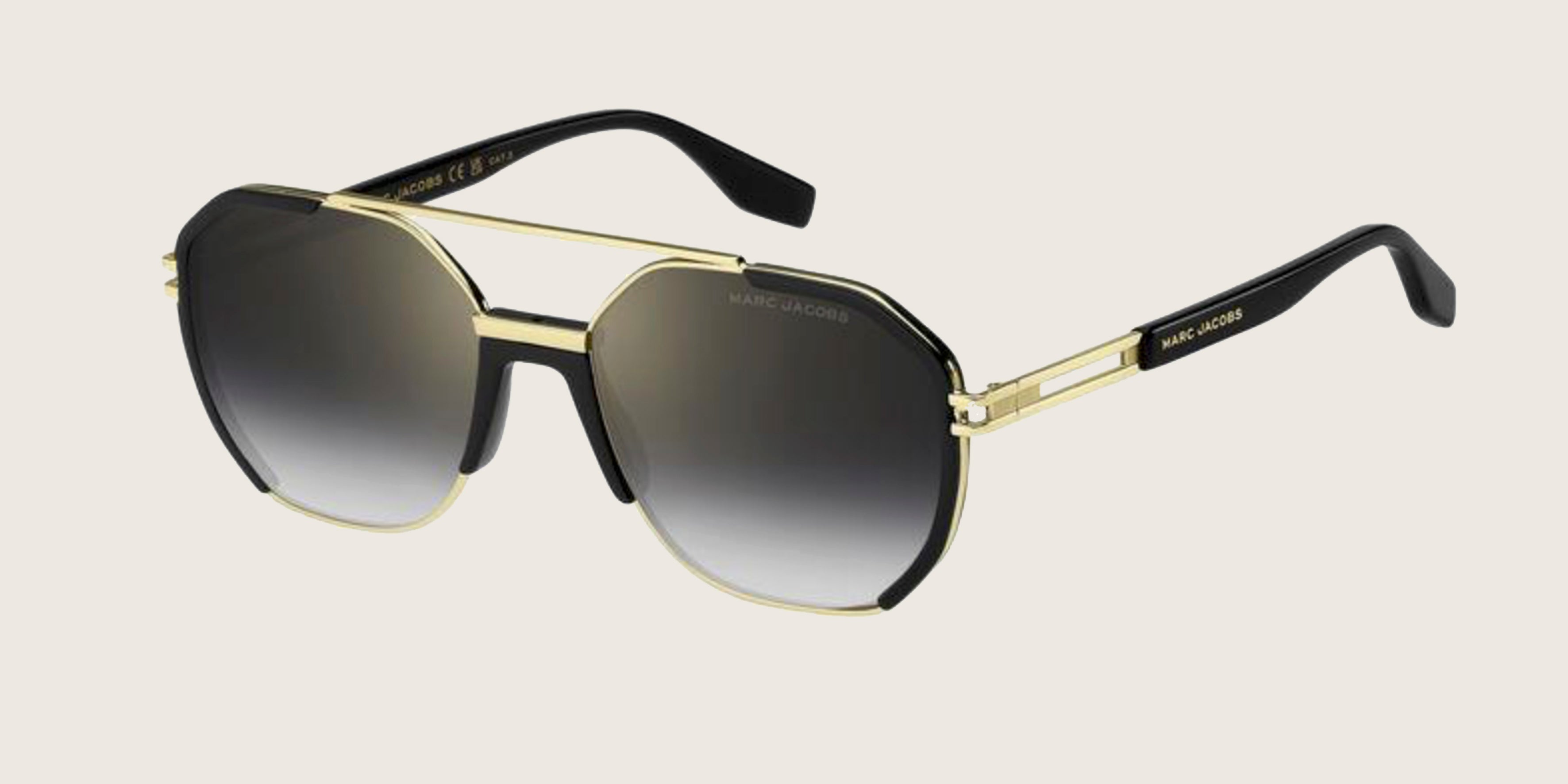 Lunettes de soleil Marc Jacobs noir & doré – forme géométrique à verres dégradés