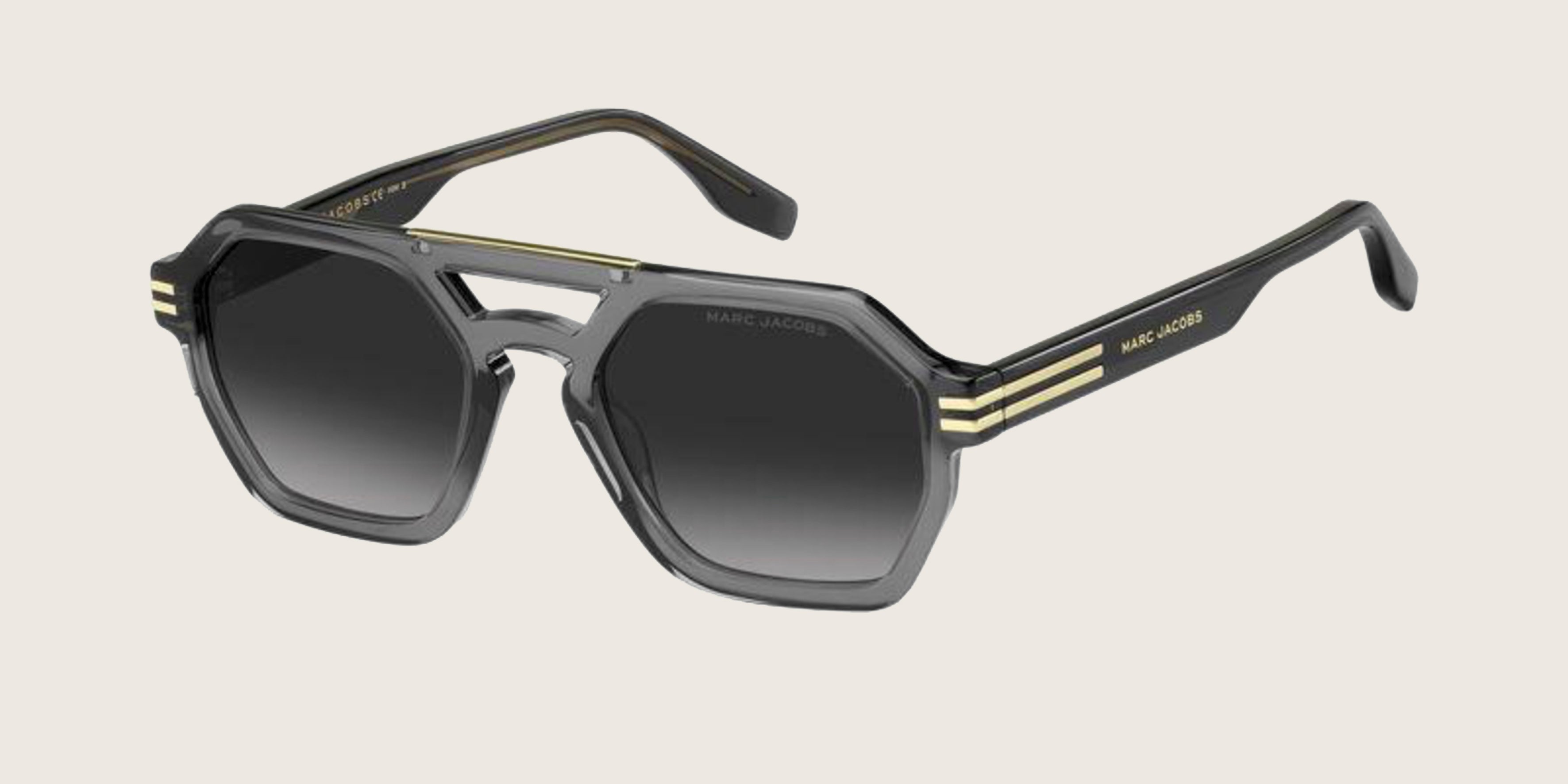 Lunettes de soleil Marc Jacobs noires graphiques – verres gris dégradés