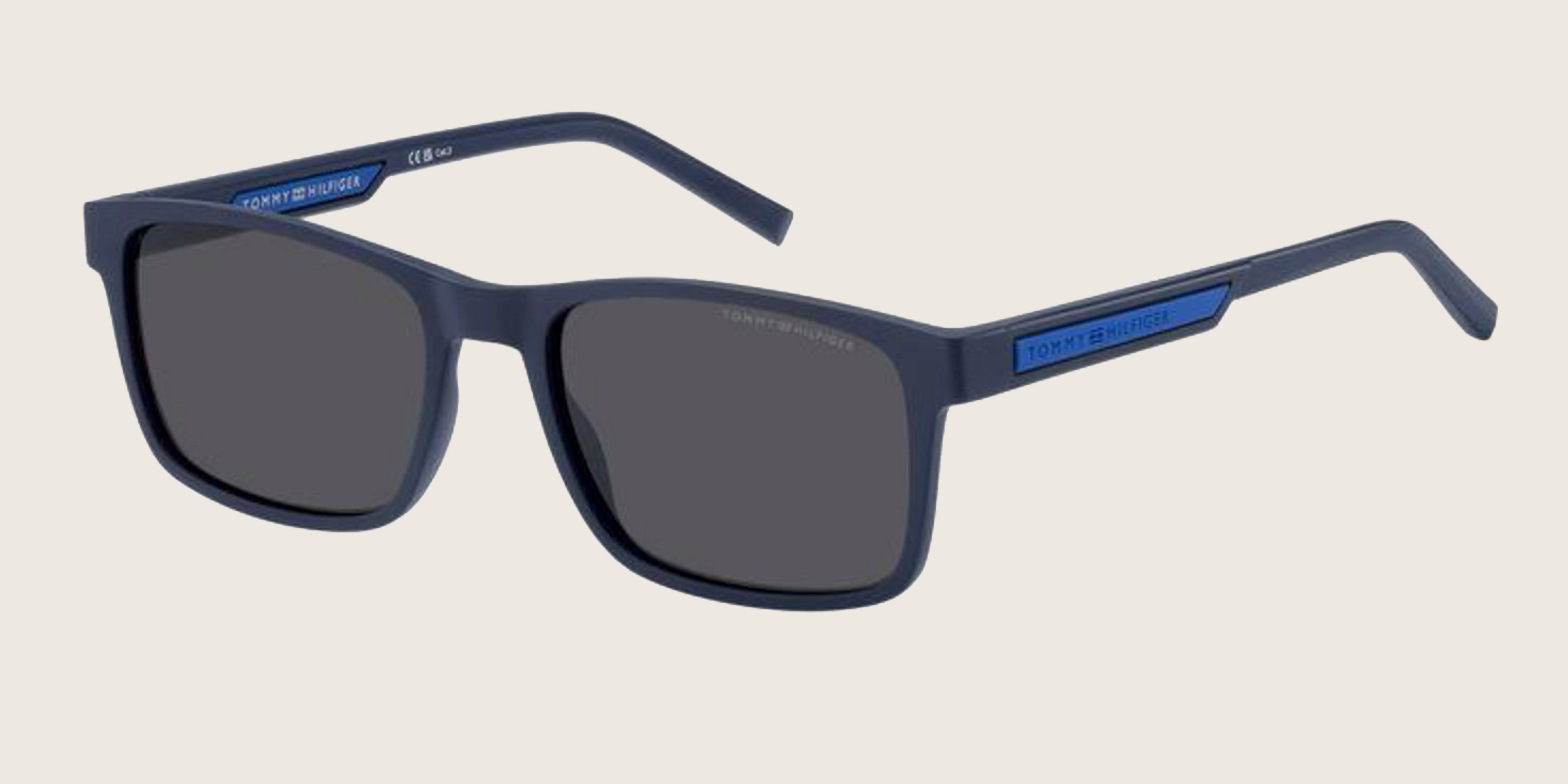 Lunettes de soleil Tommy Hilfiger bleu marine – logo latéral bleu