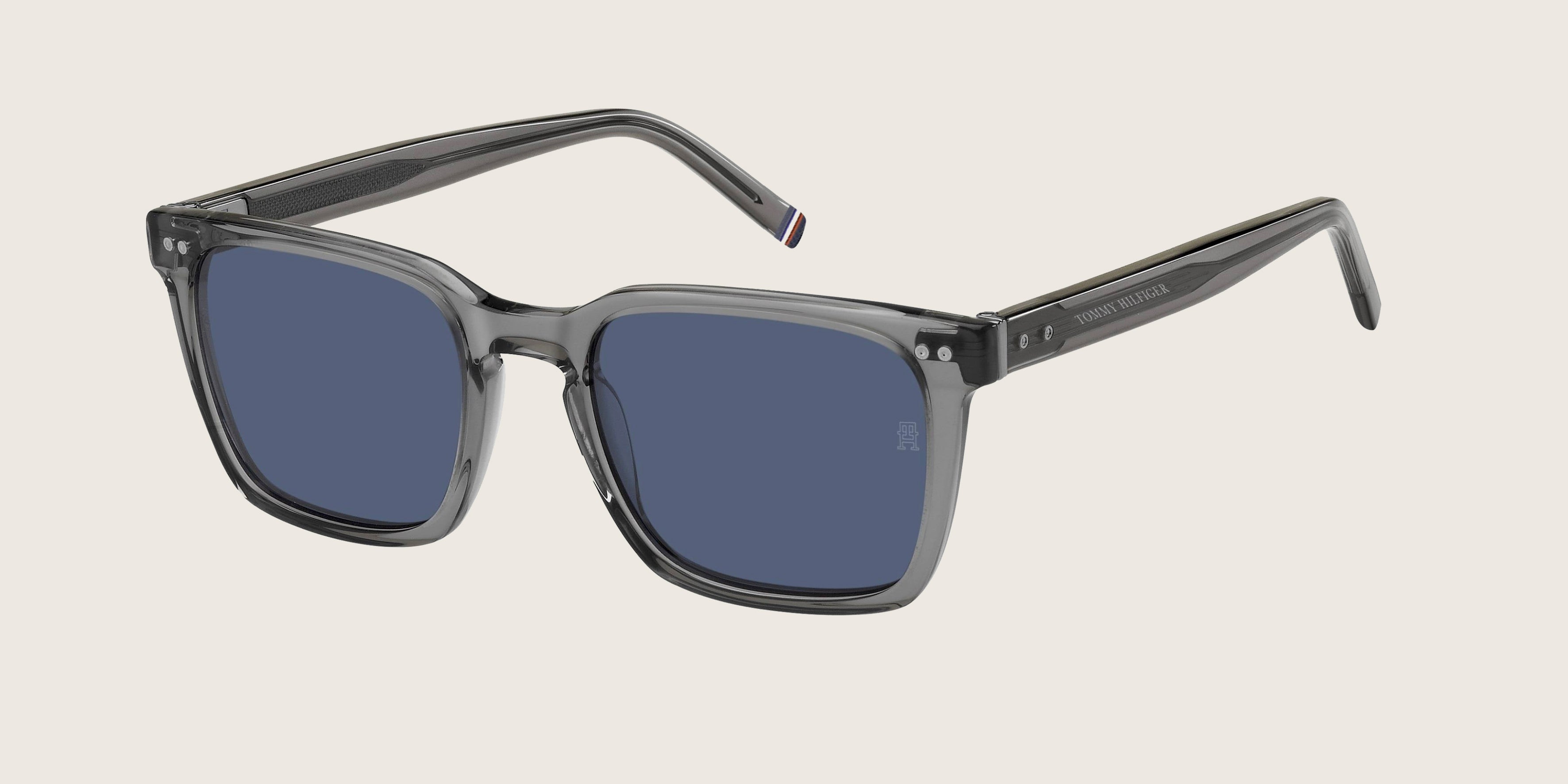 Lunettes de soleil Tommy Hilfiger gris fumé – monture rectangulaire